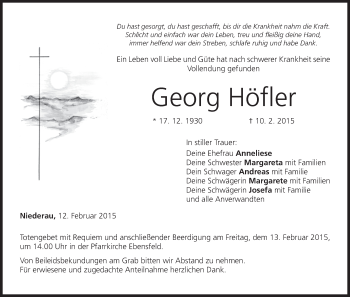 Anzeige von Georg Höfler von MGO