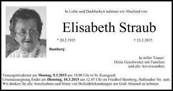 Anzeige von Elisabeth Straub von MGO