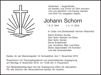 Anzeige von Johann Schorn von MGO