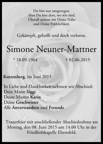 Anzeige von Simone Neuner-Mattner von MGO
