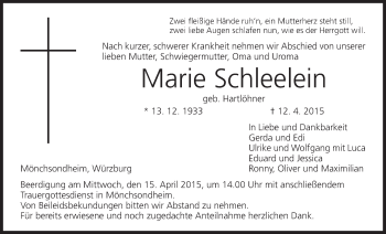 Anzeige von Marie Schleelein von MGO