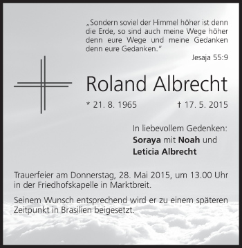 Anzeige von Roland Albrecht von MGO