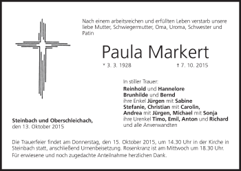 Anzeige von Paula Markert von MGO