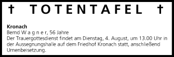 Anzeige von Totentafel vom 01.08.2015 von MGO