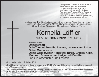 Anzeige von Kornelia Löffler von MGO