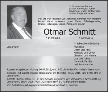 Anzeige von Otmar Schmitt von MGO