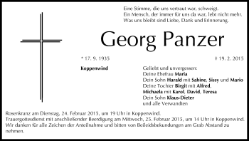 Anzeige von Georg Panzer von MGO