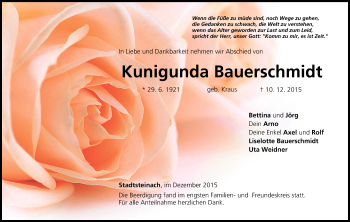 Anzeige von Kunigunda Bauerschmidt von MGO