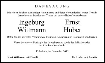 Anzeige von Ernst Huber von MGO