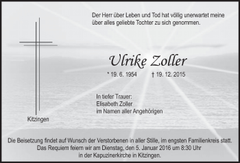 Anzeige von Ulrike Zoller von MGO