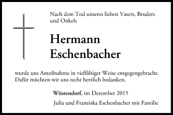 Anzeige von Hermann Eschenbacher von MGO