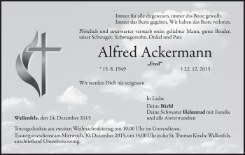 Anzeige von Alfred Ackermann von MGO