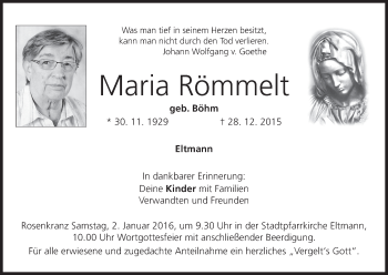 Anzeige von Maria Römmelt von MGO