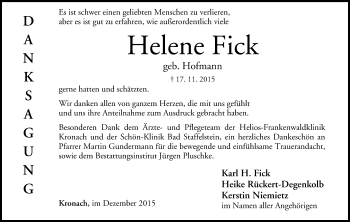 Anzeige von Helene Fick von MGO