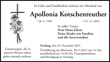 Anzeige von Apollonia Kotschenreuther von MGO