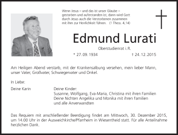 Anzeige von Edmund Lurati von MGO