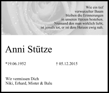 Anzeige von Anni Stütze von MGO