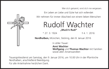 Anzeige von Rudolf Wachter von MGO