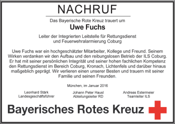 Anzeige von Uwe Fuchs von MGO