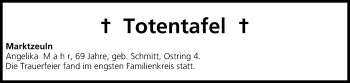 Anzeige von Totentafel vom 16.01.2016 von MGO