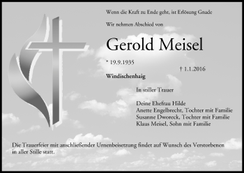 Anzeige von Gerold Meisel von MGO