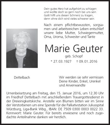 Anzeige von Marie Geuter von MGO