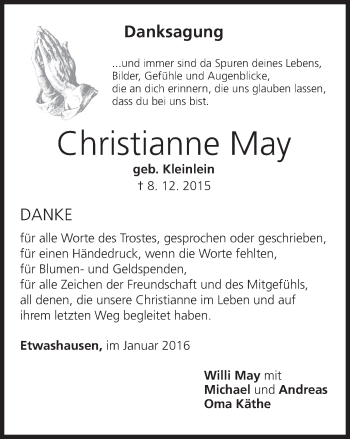 Anzeige von Christianne May von MGO