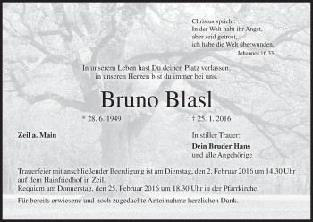 Anzeige von Bruno Blasl von MGO