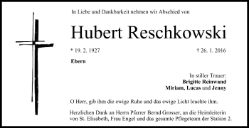 Anzeige von Hubert Reschkowski von MGO