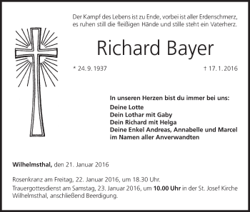 Anzeige von Richard Bayer von MGO