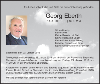 Anzeige von Georg Eberth von MGO
