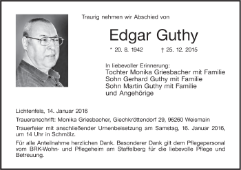 Anzeige von Edgar Guthy von MGO