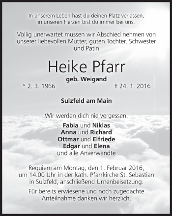 Anzeige von Heike Pfarr von MGO