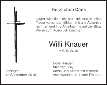Anzeige von Willi Knauer von MGO