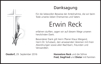 Anzeige von Erwin Reck von MGO