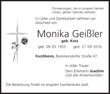 Anzeige von Monika Geißler von MGO