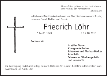 Anzeige von Friedrich Löhr von MGO