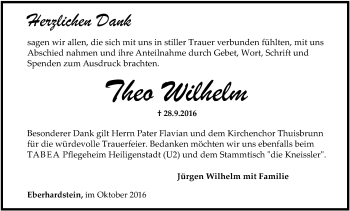 Anzeige von Theo Wilhelm von MGO