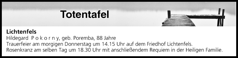  Traueranzeige für Totentafel vom 26.10.2016 vom 26.10.2016 aus MGO