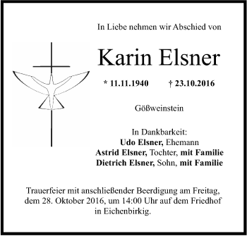 Anzeige von Karin Elstner von MGO
