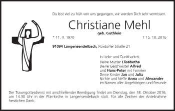 Anzeige von Christiane Mehl von MGO
