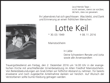 Anzeige von Lotte Keil von MGO