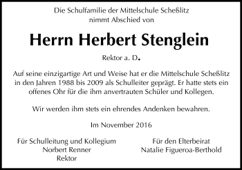Anzeige von Herbert Stenglein von MGO