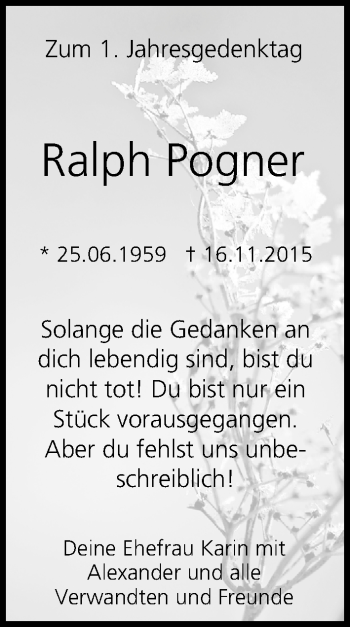 Anzeige von Ralph Pogner von MGO