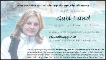 Anzeige von Gabi Land von MGO