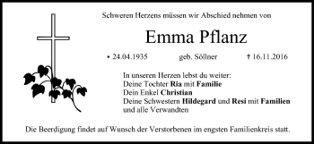 Anzeige von Emma Pflanz von MGO