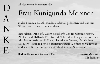 Anzeige von Kunigunda Meixner von MGO
