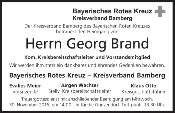 Anzeige von Georg Brand von MGO