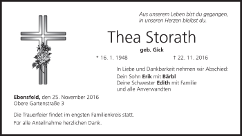 Anzeige von Thea Storath von MGO