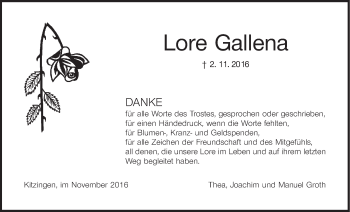 Anzeige von Lore Gallena von MGO
